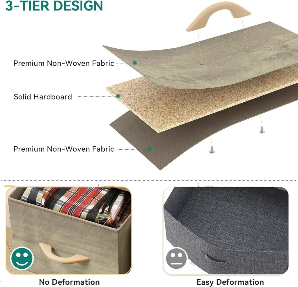 Dresser With 4 Drawers Fabric Storage Tower Organizer