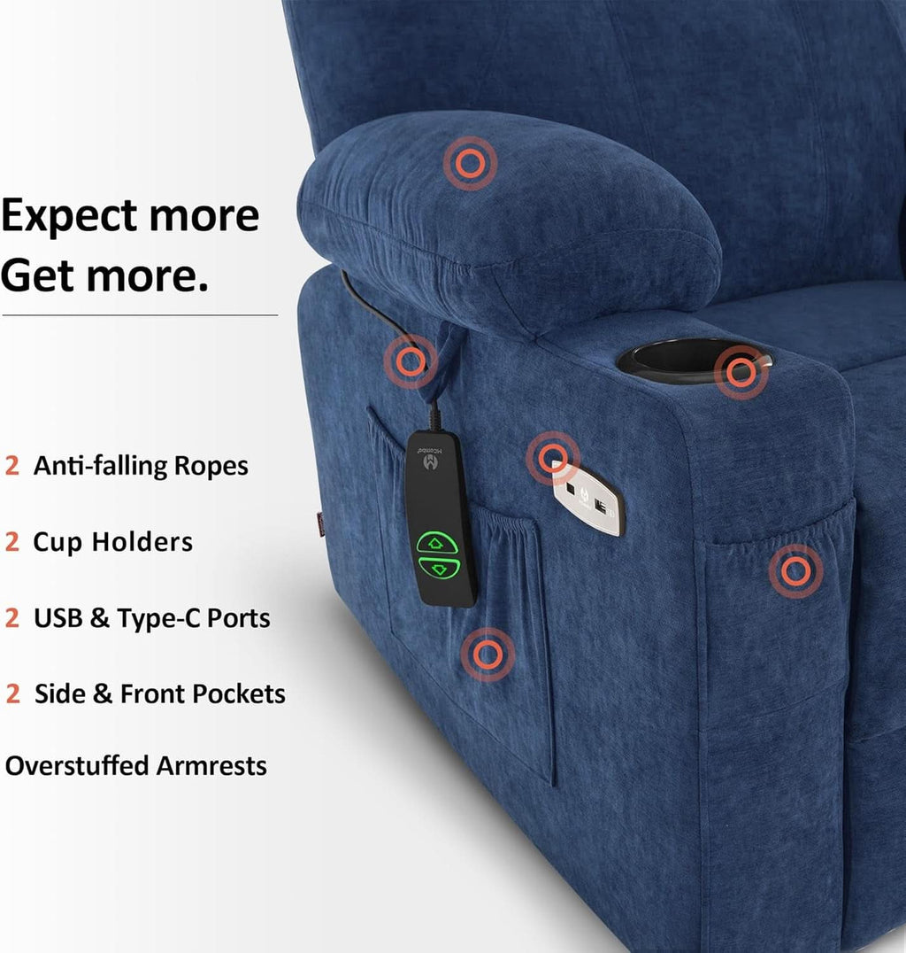 Petite Power Lift Recliner With Massage And Heat USB Ports