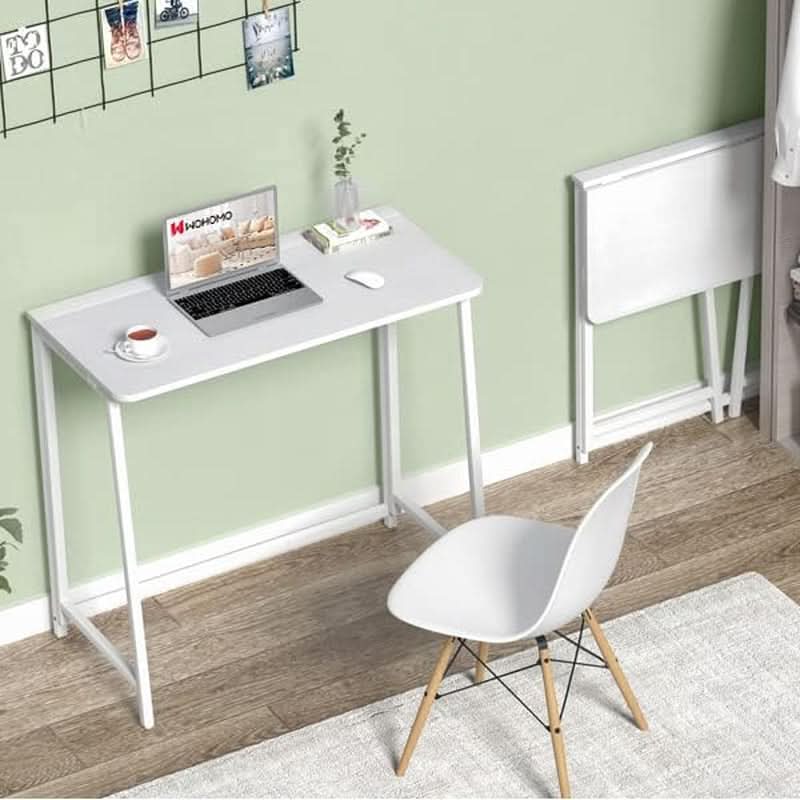 31.5 Inch Folding Desk White For Small Spaces Home Office