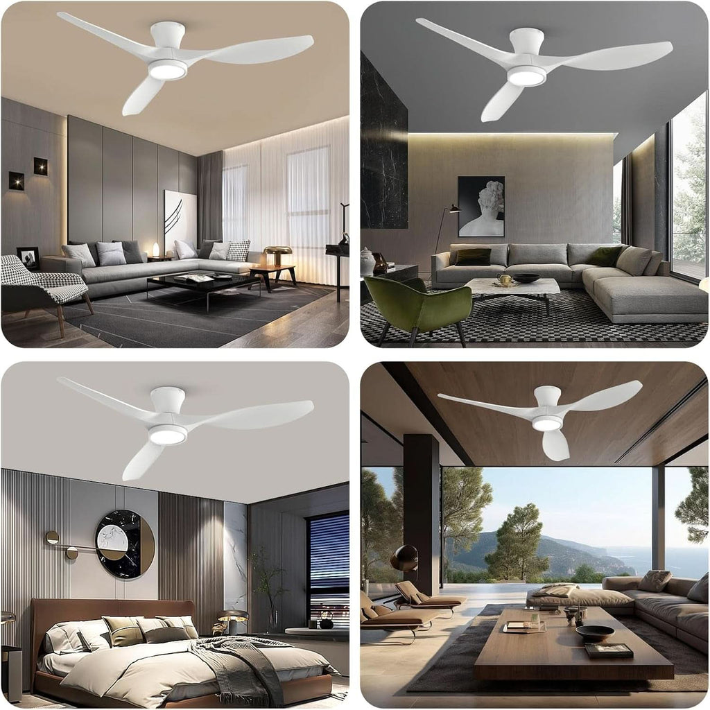 52 Inch Ceiling Fan With Remote And Quiet DC Motor For Bedroom And Living Room