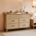 Oak Dresser With Six Deep Drawers Storage Unit For Bedroom