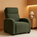 Corduroy Dark Green High-Back Armchair With Pockets