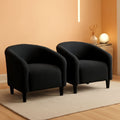 Black Boucle Armchair Club Chair Cushioned Comfort