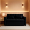 Black Convertible Sofa Bed With Reclining Backrest
