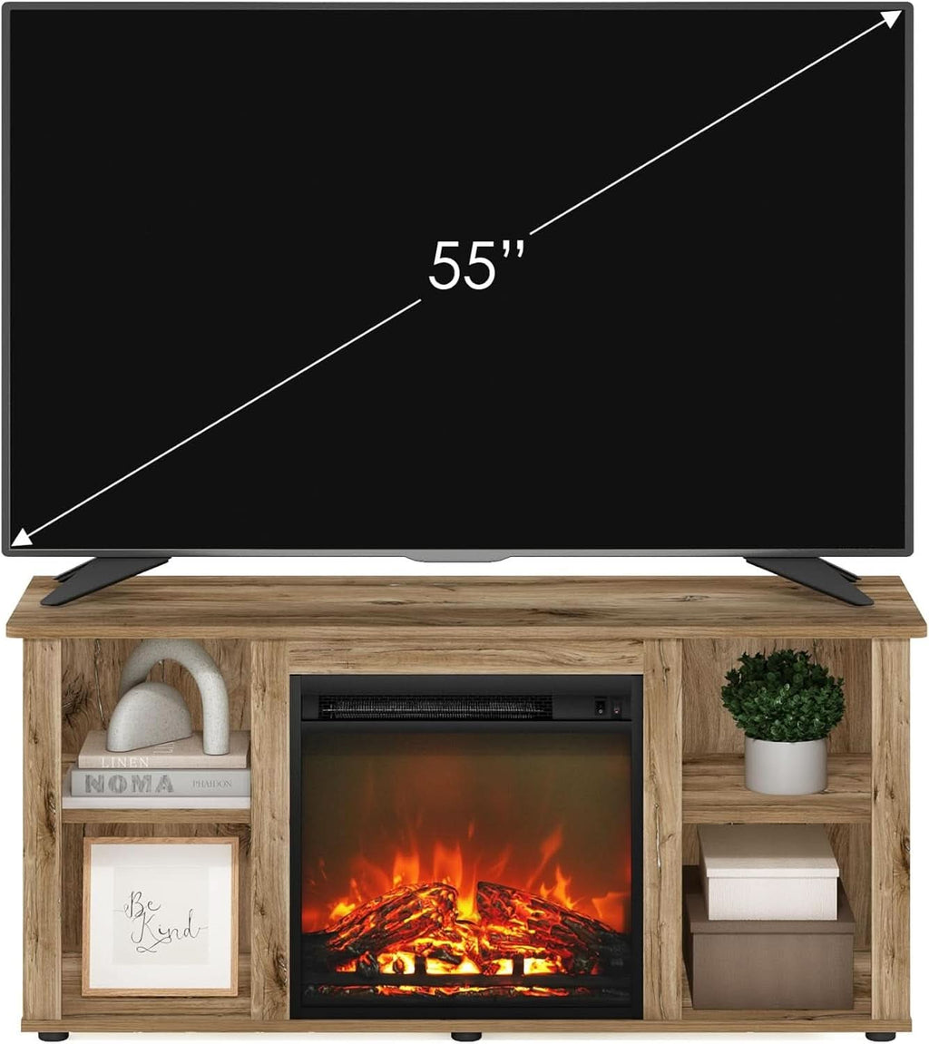 Jensen TV Stand With Electric Fireplace For 55 Inch TVs