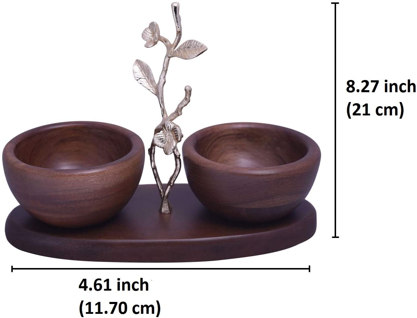 Acacia Wood Two Small Nut Bowls