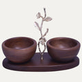 Acacia Wood Two Small Nut Bowls