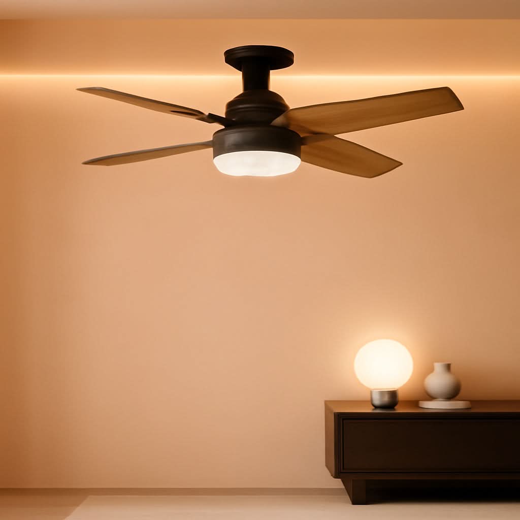 44 Inch Bronze Low Profile Ceiling Fan With LED Lights