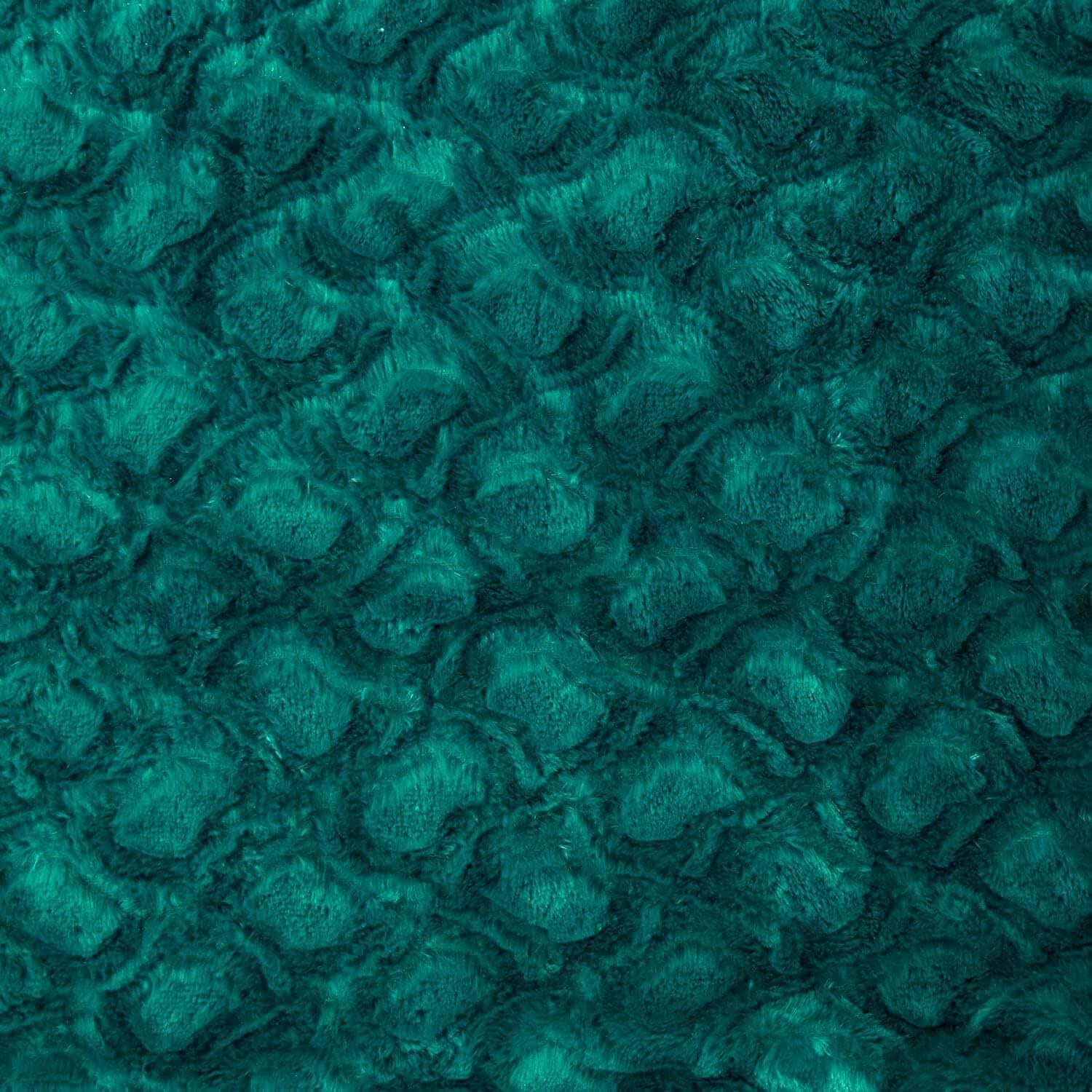 DaDa Bedding Mermaid Scales Emerald Green Blue w/ Sherpa Backside Faux Fur Throw Blanket (BL-171805)