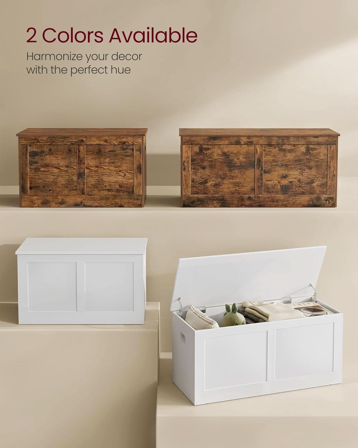 Cloud White Oversized Entryway Storage Bench Hinges