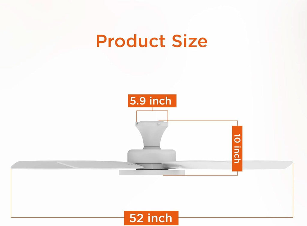 52 Inch Ceiling Fan With Dimmable Lights And Remote