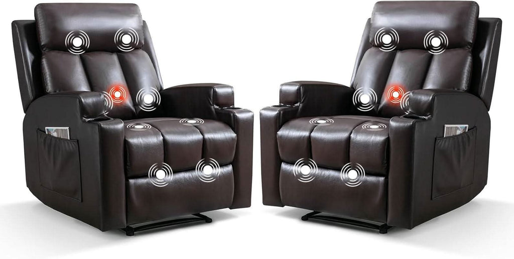 Brown UltraSoft Fabric Manual Recliner With Plush Arms
