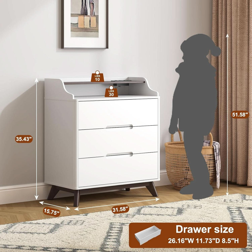 32 Inch Dresser With High Capacity Charging Station