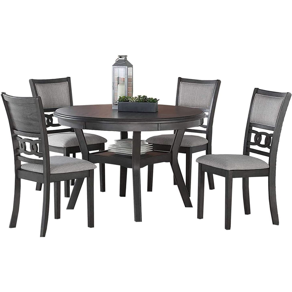 Gray 5 Piece Dining Table Set With 4 Chairs For Kitchen
