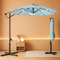 10 Foot Solar LED Cantilever Patio Umbrella With 360 Degree Rotation And Integrated Lights