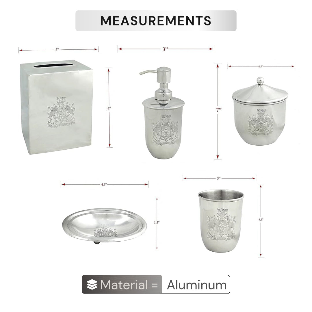 The Durkee Collection - Elegant Modern Bathroom Décor Accessories Set of 5