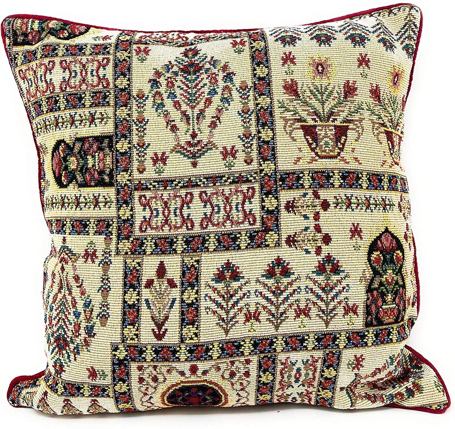 DaDa Bedding Set of 4 Pieces - Floral Garden Botanical Tapestry Throw Pillow Covers Bundle Pack - 16" x 16"