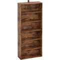 Vintage Brown 6 Shelf Floor Bookcase 70 Inch Tall Unit