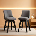 24 Inch Dark Gray Swivel Bar Stools With Backs Set Of 2