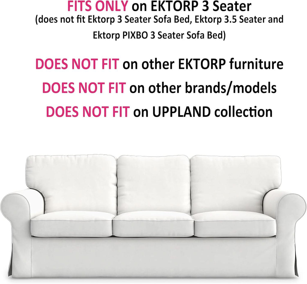 IKEA Ektorp 3 Seat Sofa Slipcover White Replacement