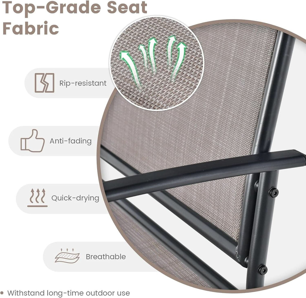 4 Piece Patio Glider Set With Gliding Loveseat Glass Table