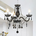 Black Small Crystal Chandelier Dimmable 3 Light Pendant