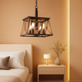 Bronze 4 Light Farmhouse Rustic Chandelier For Dining Room
