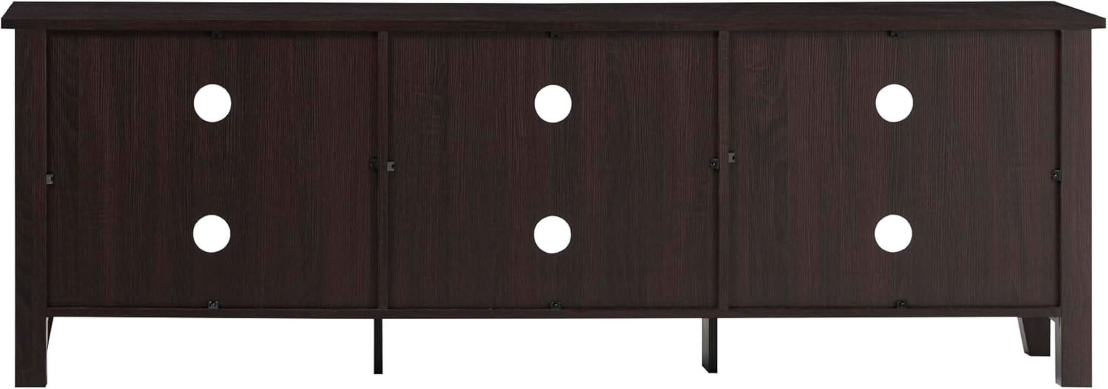 70 Inch TV Stand Espresso Finish With Adjustable Shelves