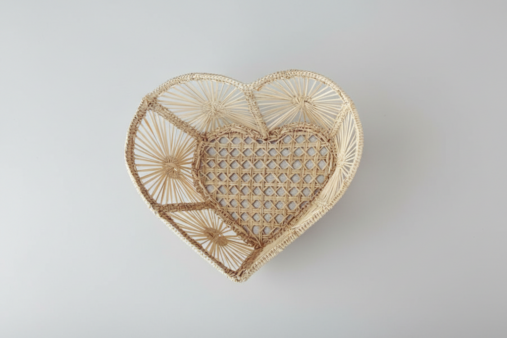 Heart Handwoven Iraca Palm Basket