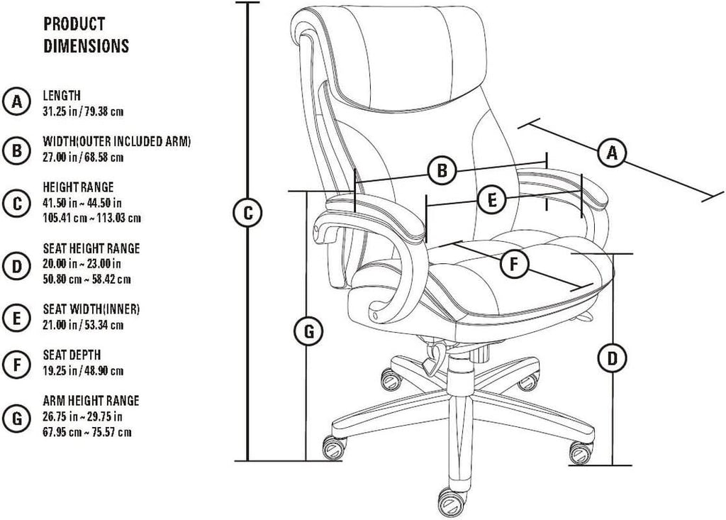 Bellamy Executive Office Chair With Memory Foam Cushions Brown Bonded Leather