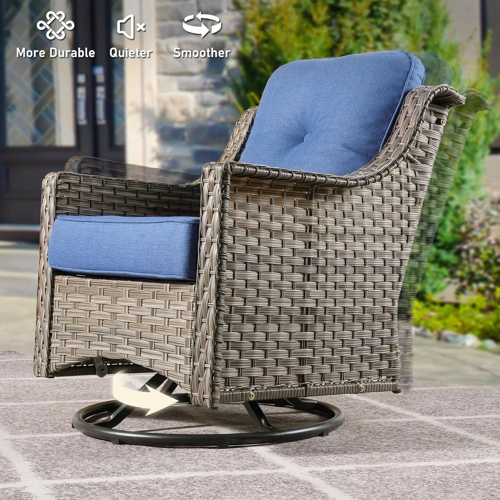 All Weather 5 Piece Outdoor Sofa Set with Swivel Rockers