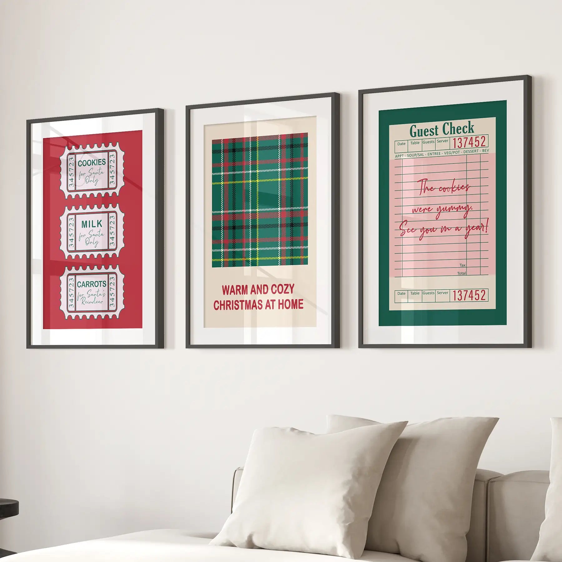 Cozy Seasonal Christmas Decor Wall Art Posters