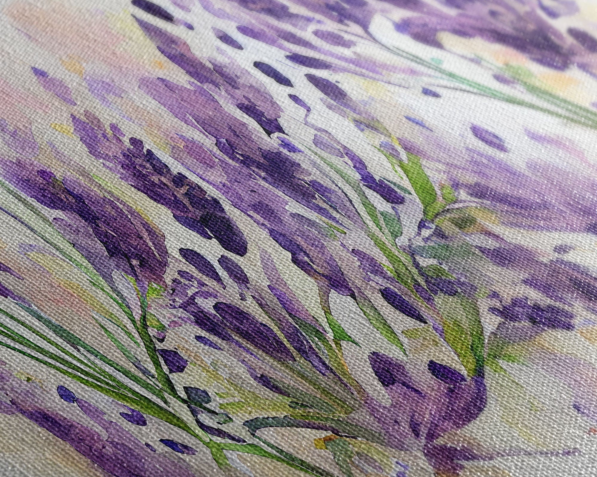 Lavender Wall Art, Ready To Hang Canvas Print, Panoramic Art, Floral Arrangement Wall Decor