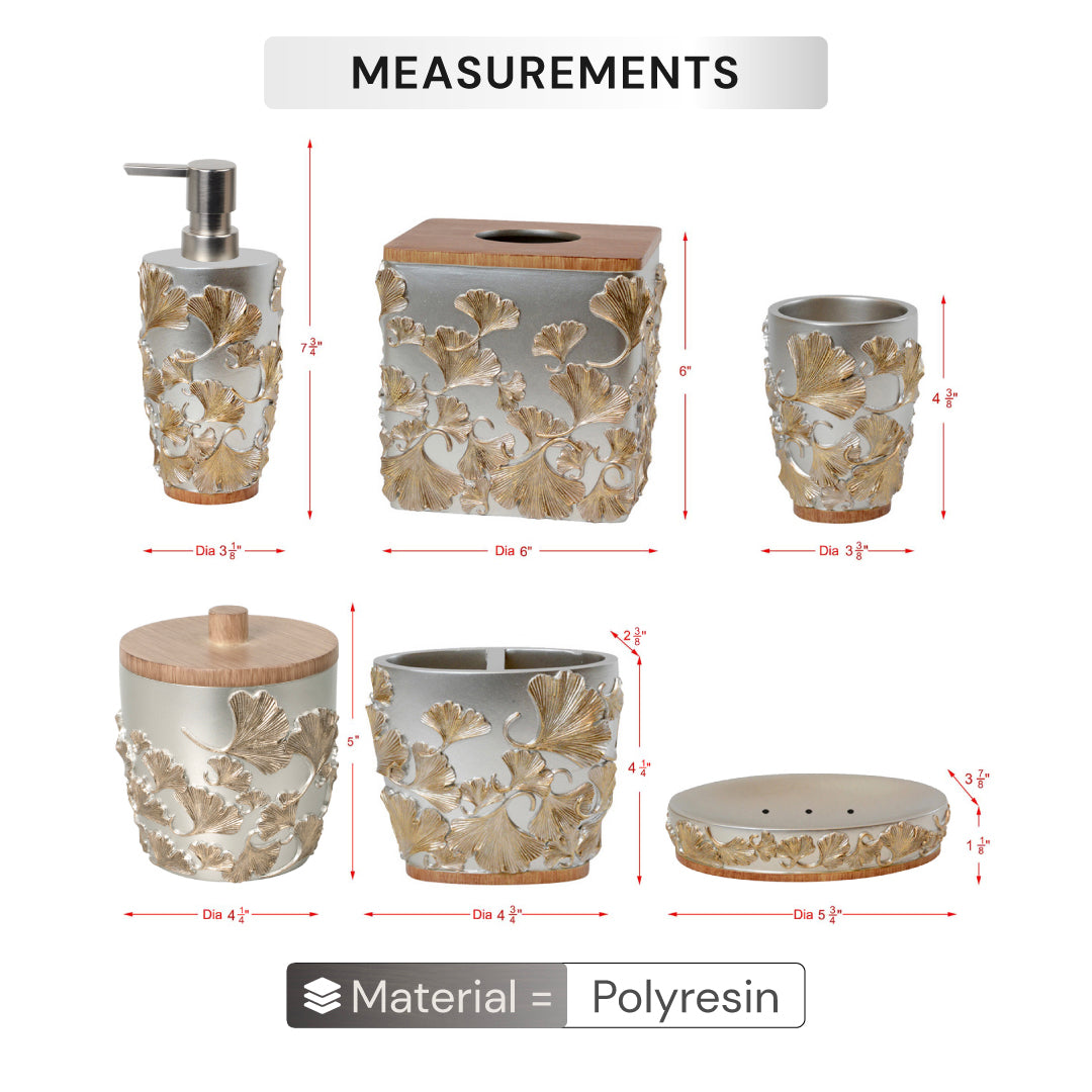 The Valencia Collection – Elegant Modern Bathroom Décor Accessories Set of 6
