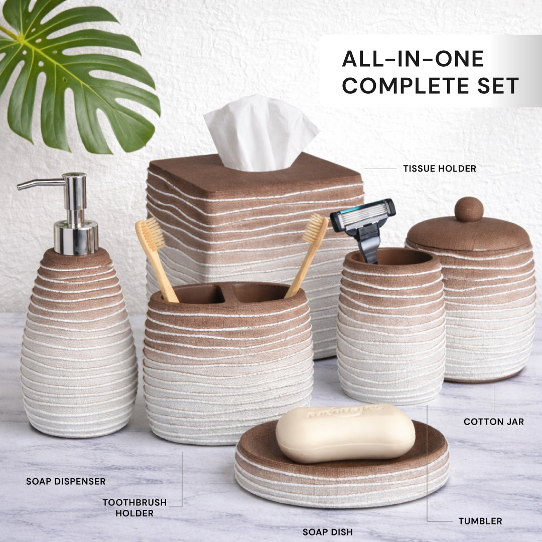 The Antonetta Collection – Elegant Modern Bathroom Décor Accessories Set of 6