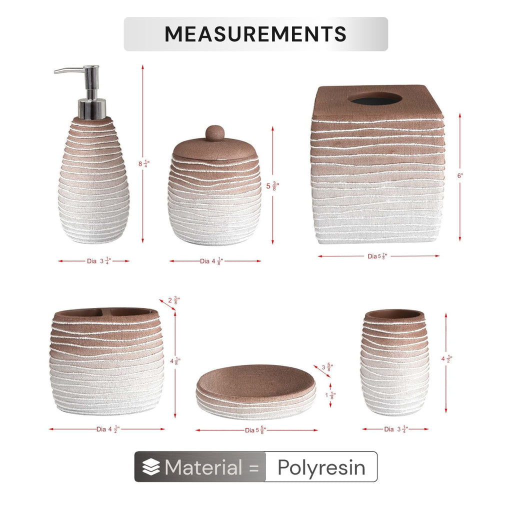 The Antonetta Collection – Elegant Modern Bathroom Décor Accessories Set of 6