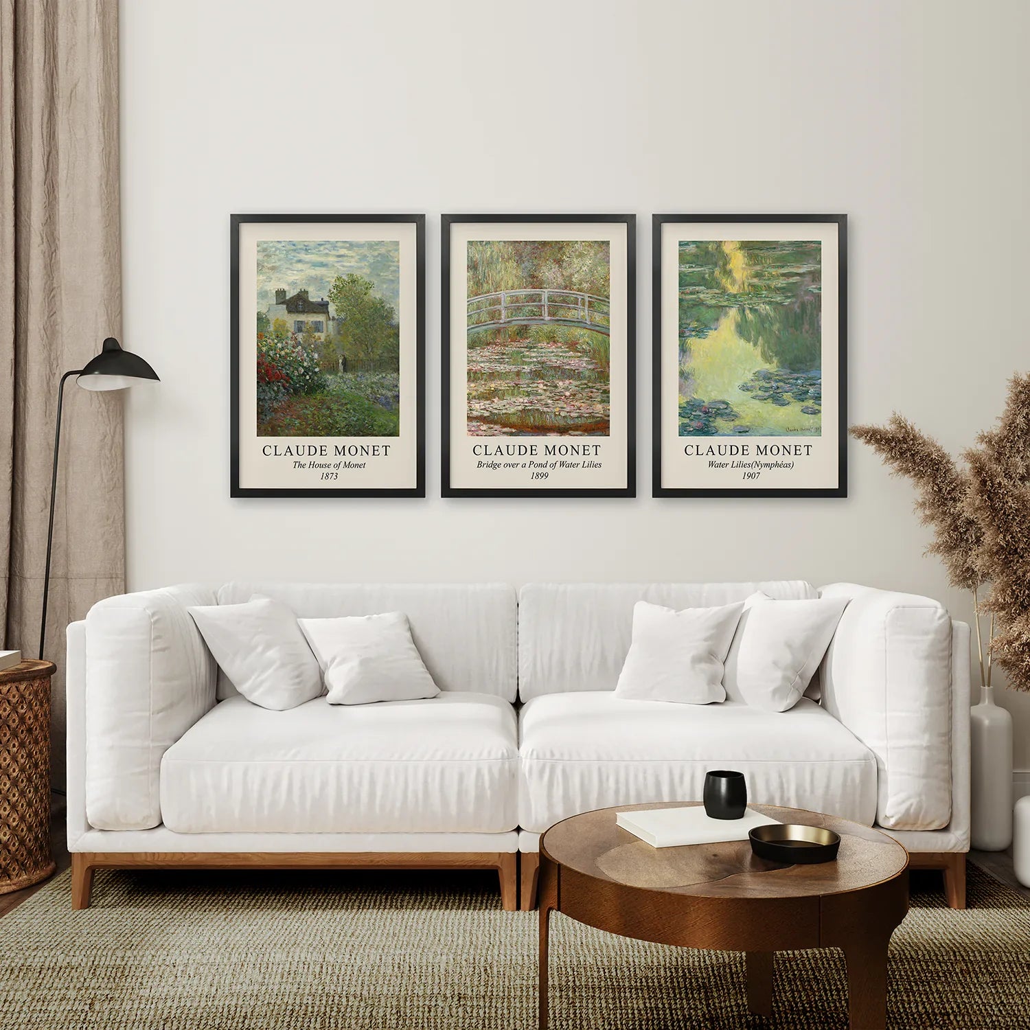 Vintage Farmhouse Decor Set of 3 Prints. Claude Monet