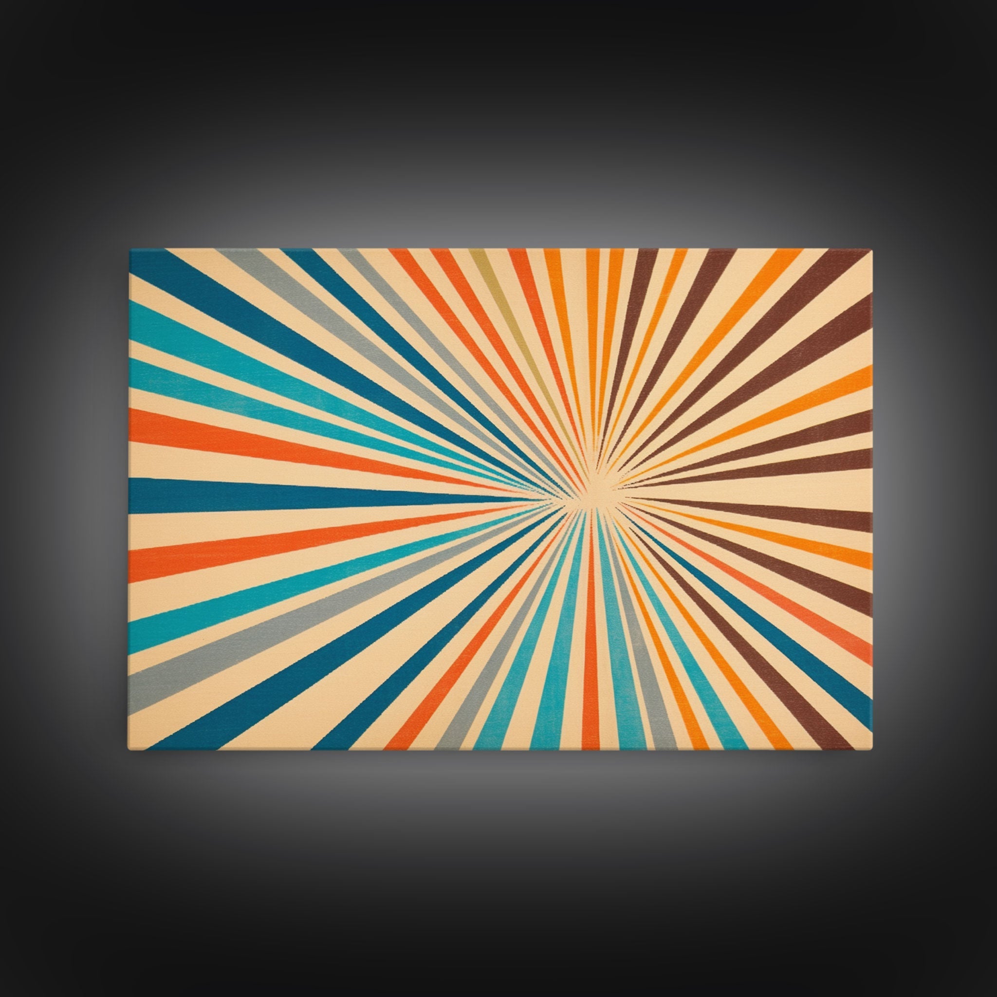 Mid Century Modern Art - Panoramic Canvas Print - Retro Loft Art - Large Wall Art Painting - Geometric Abstract Art - MCM Art