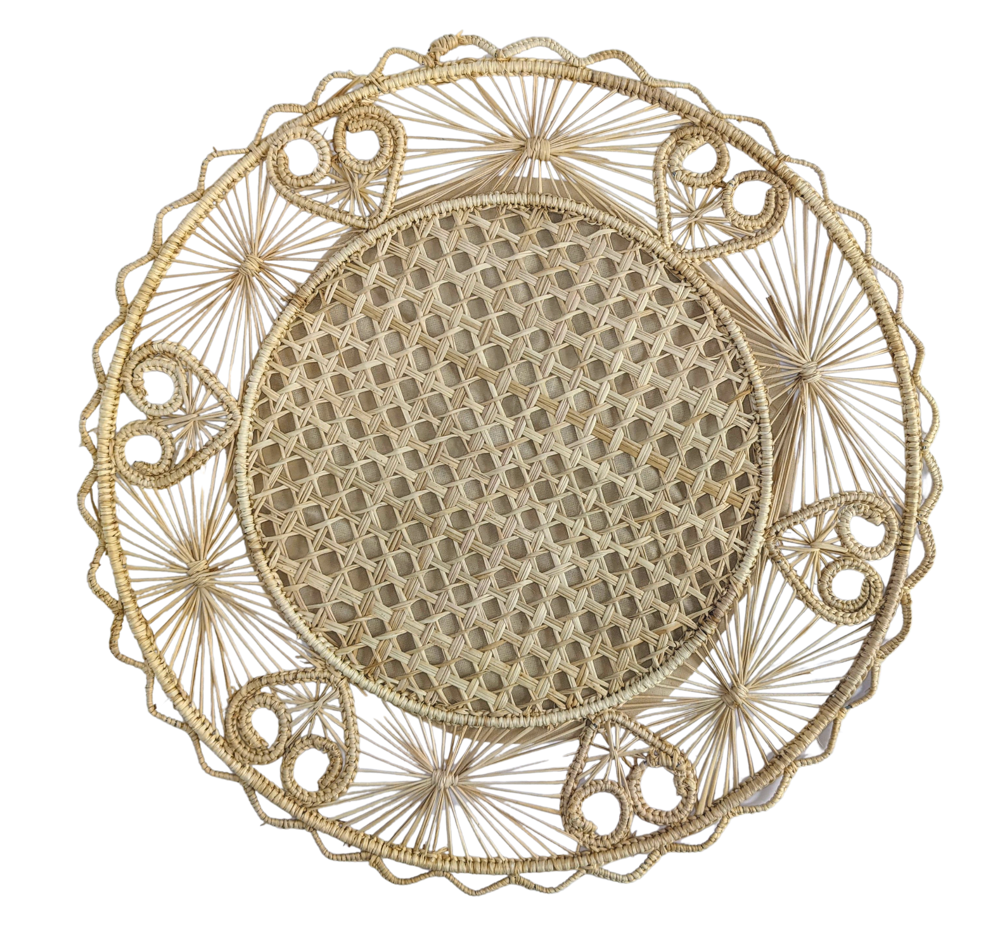 Hidden Hearts Handwoven Iraca Placemat