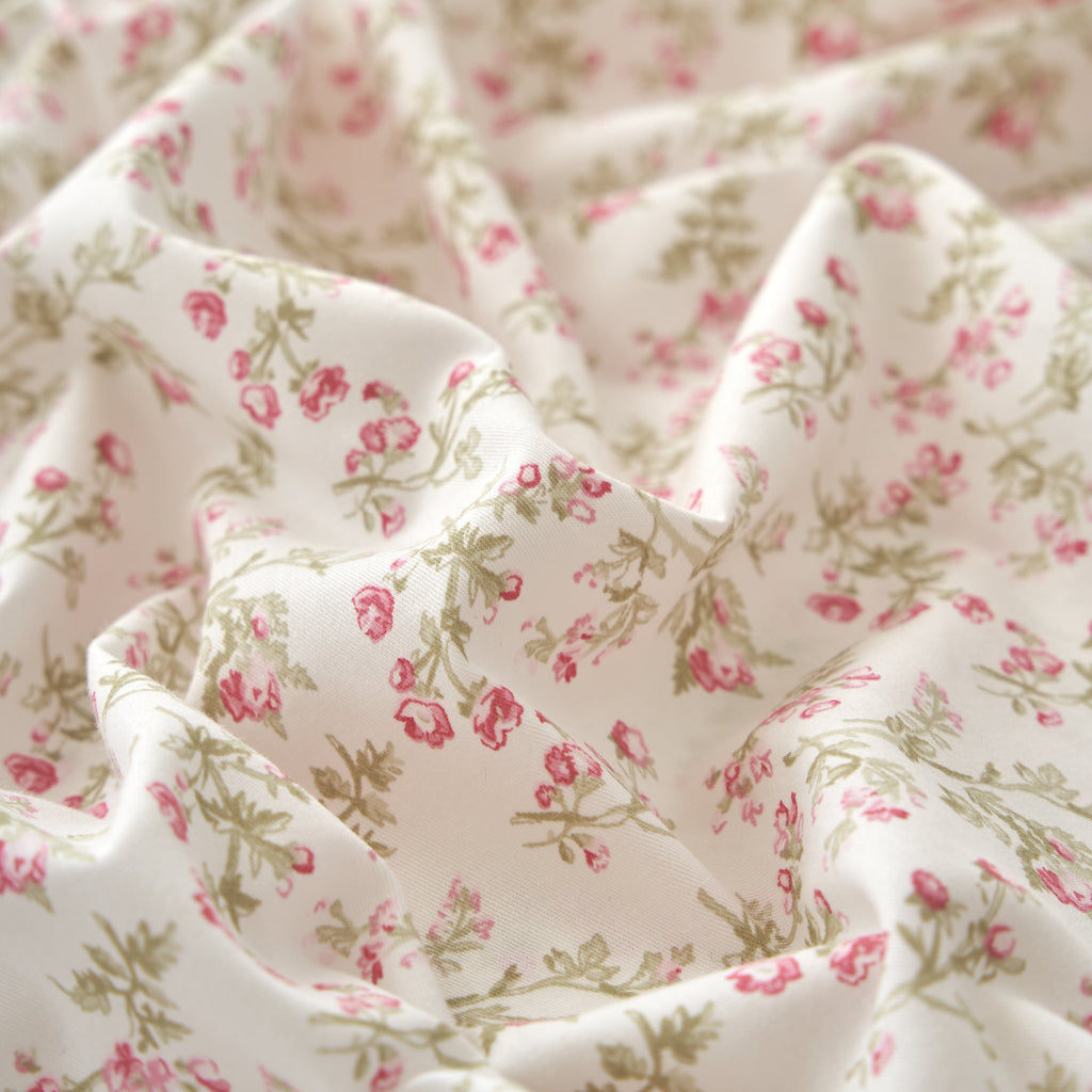 DaDa Bedding Collection Romantic Coquette Sheet Set - 100% Cotton [ Poplin Cotton ] Floral Fitted & Flat Sheets with Pillowcases - Deep Pocket Design - Soft, Breathable, Wrinkle-Resistant