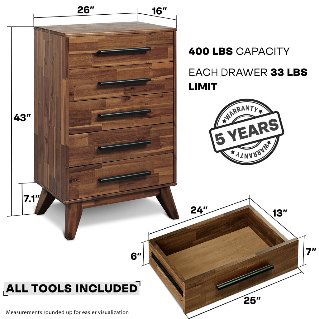 Linea Solid Wood Dresser