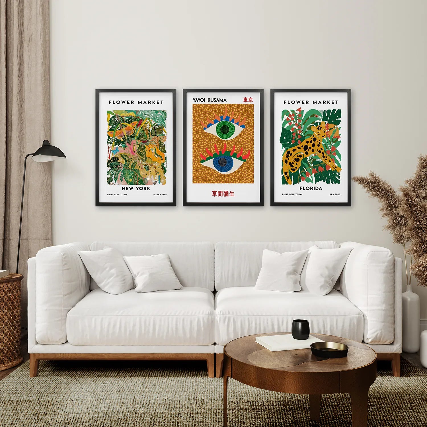 Modern Abstract Flower Marker Set of 3 Piece