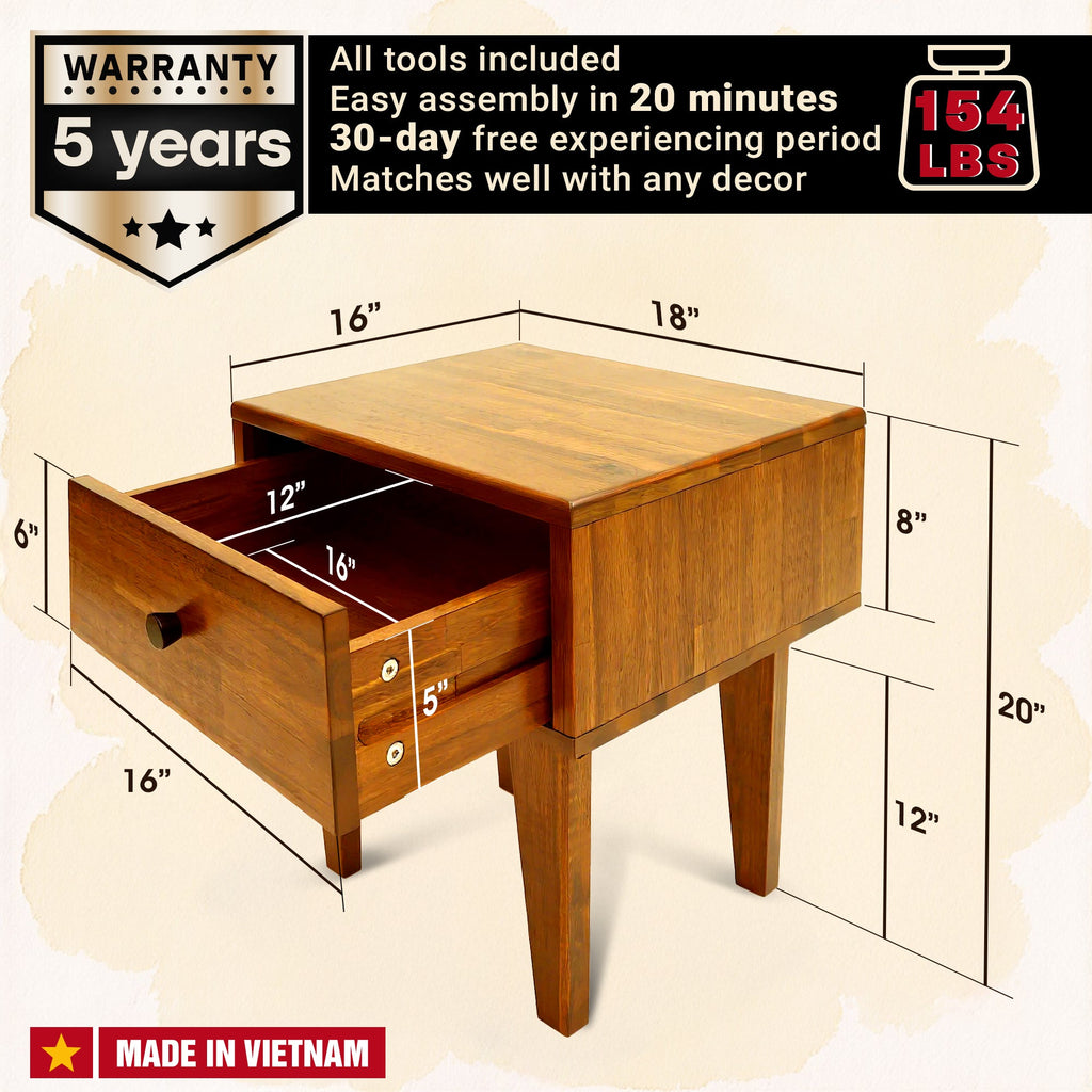 Sofia Solid Wood Nightstand
