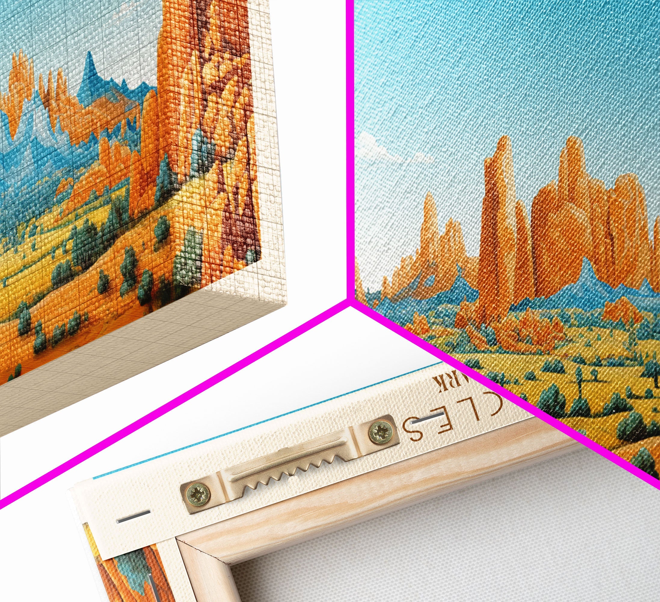 Pinnacles National Park Panoramic Califorrnia Travel Art, National Park Print, Minimalist Travel Art, Midcentury Modern Style Landscape