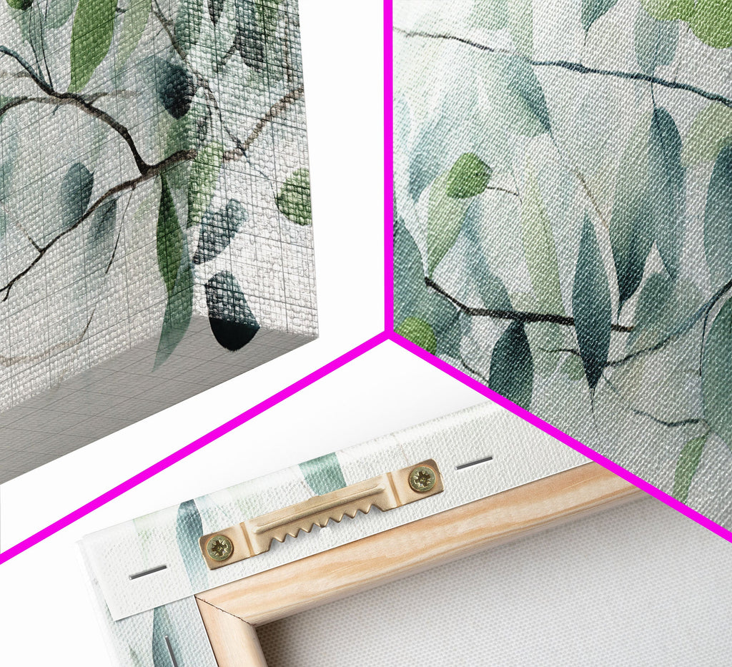 Botanical Art Print - Framed Canvas Print - Eucalyptus Art - Garden Print - Large Gallery Wrap Ready To Hang Wall Art, Optional Frame