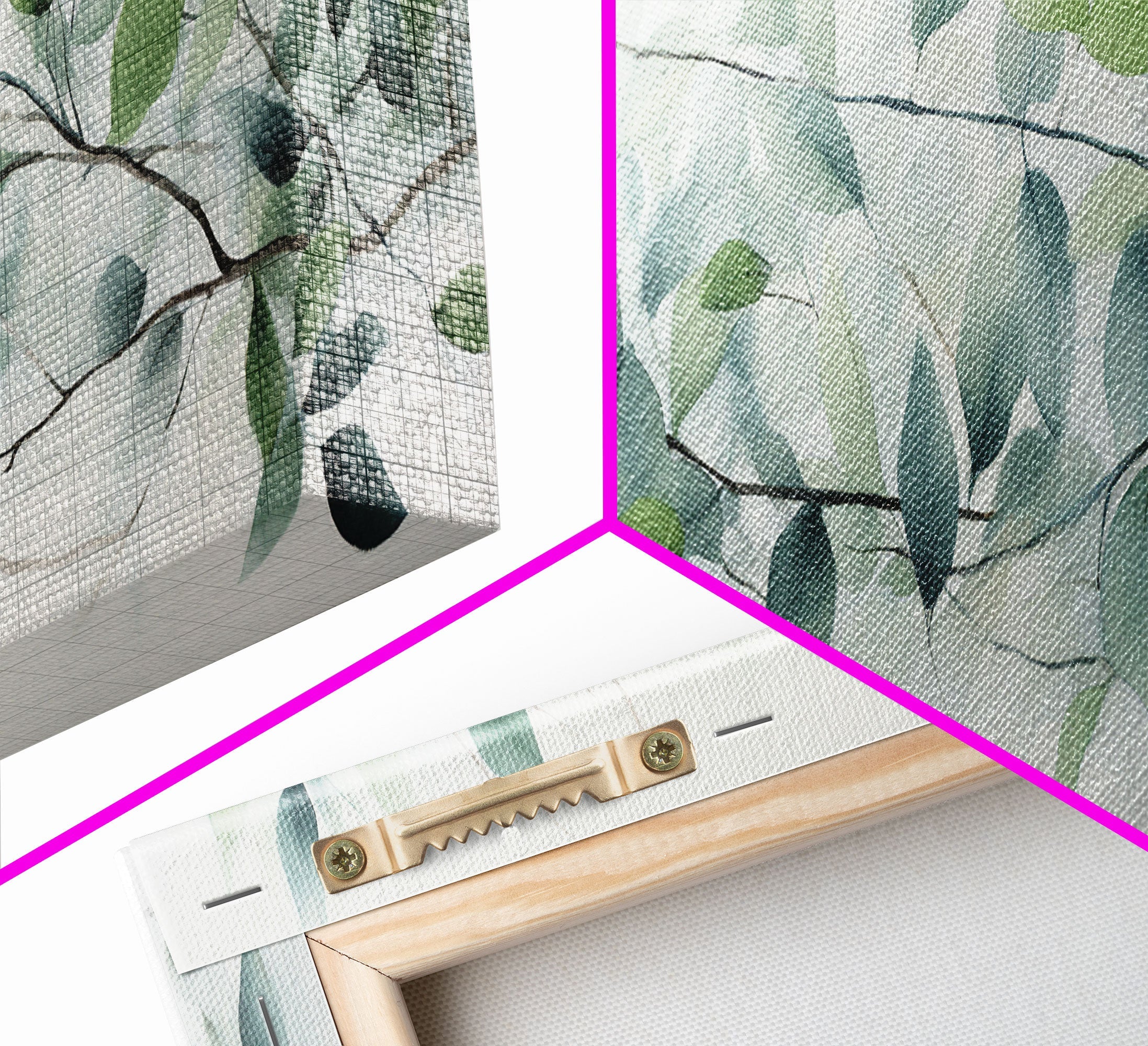 Botanical Art Print - Framed Canvas Print - Eucalyptus Art - Garden Print - Large Gallery Wrap Ready To Hang Wall Art, Optional Frame