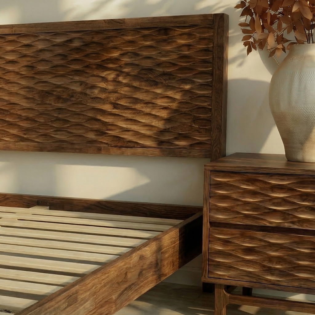 Elara Solid Wood Bed Frame