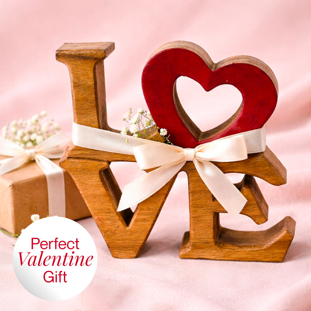 Elmija Enduring Love – Hand-Carved Wooden Sculpture, Handmade Decorative Home Art