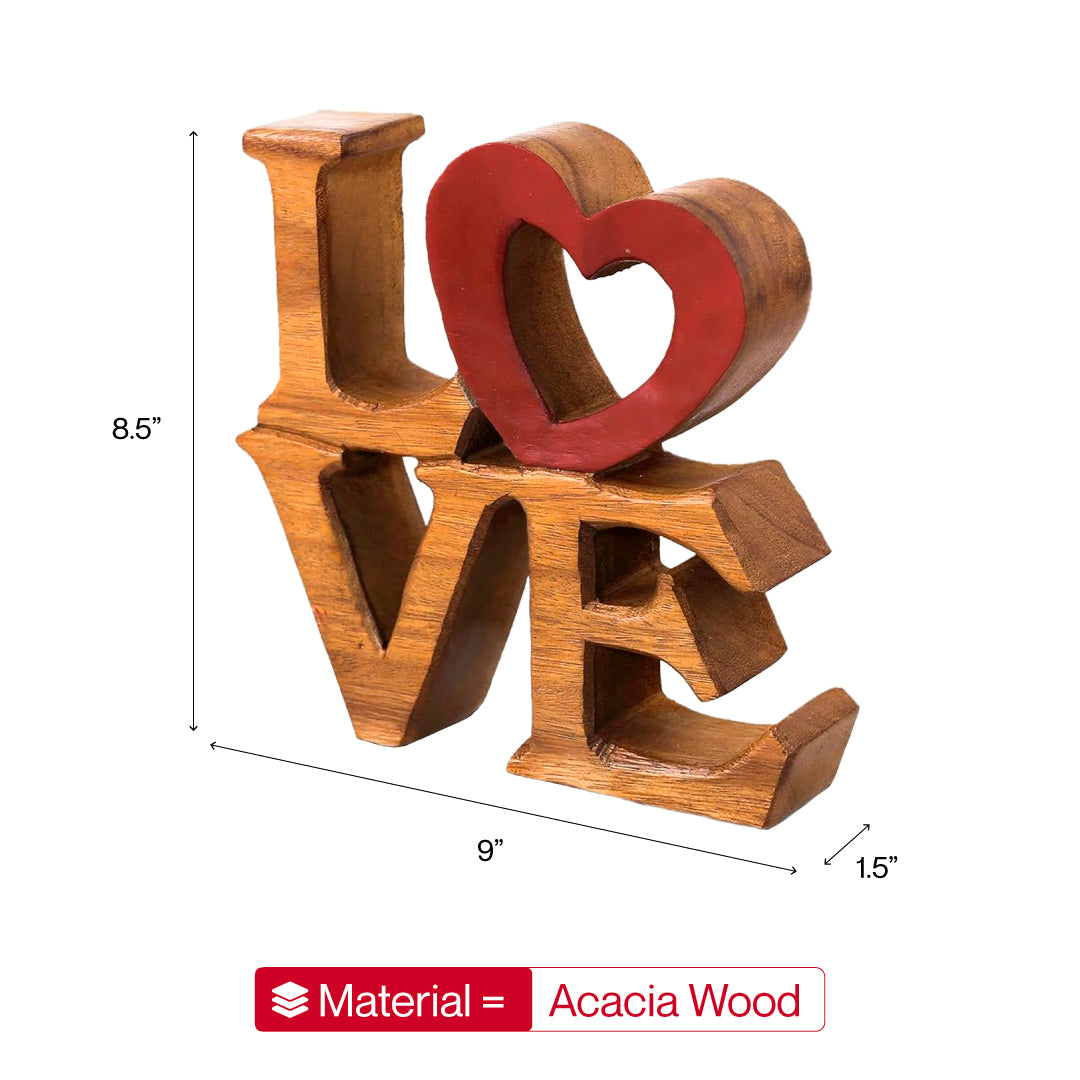 Elmija Enduring Love – Hand-Carved Wooden Sculpture, Handmade Decorative Home Art