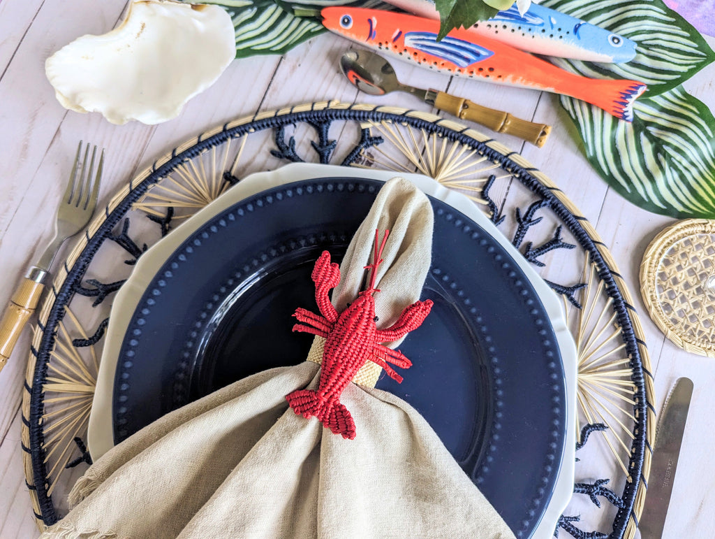 Coral Coastal Handwoven Iraca Placemat